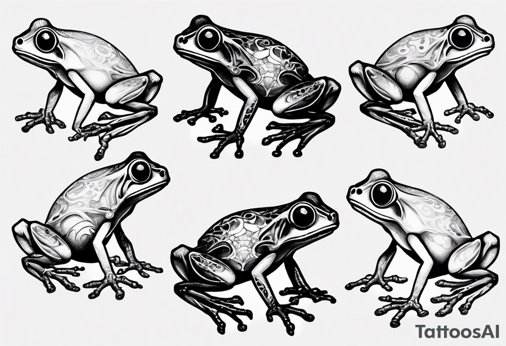 common coqui sitting on flor de maga tattoo idea