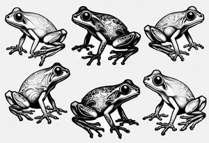 common coqui sitting on flor de maga tattoo idea