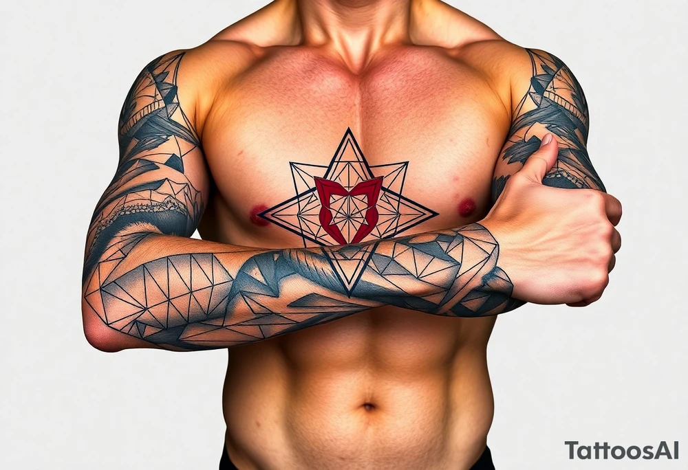 Geometry with love symbolism tattoo idea