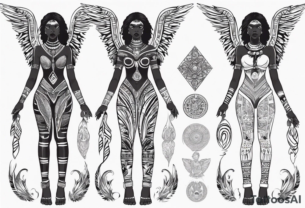 African female full body angel
slim face tattoo idea