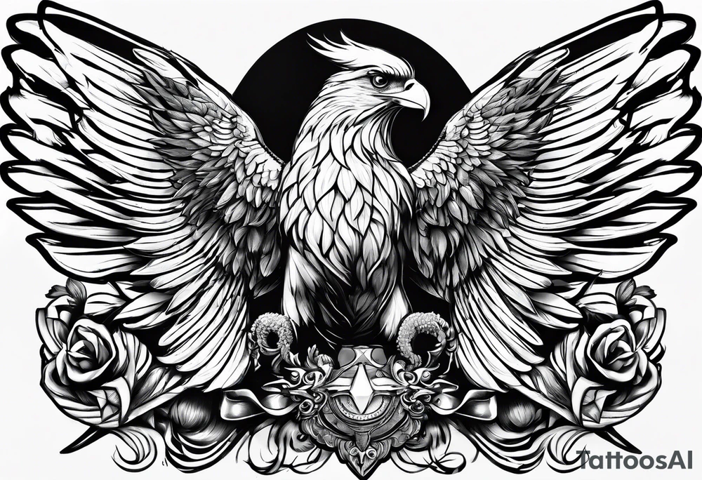 Cuervo en combate de frente a la carga tattoo idea