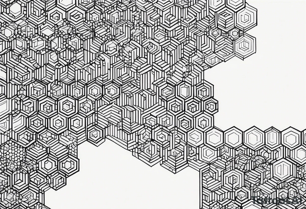 Hexagons in honeycomb pattern tattoo idea