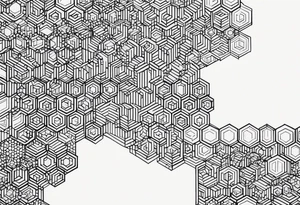 Hexagons in honeycomb pattern tattoo idea