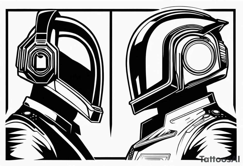 daft punk band from top to bottom tattoo idea