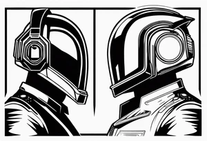 daft punk band from top to bottom tattoo idea