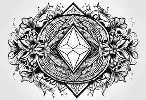 simple Dimond shape split in half tattoo idea