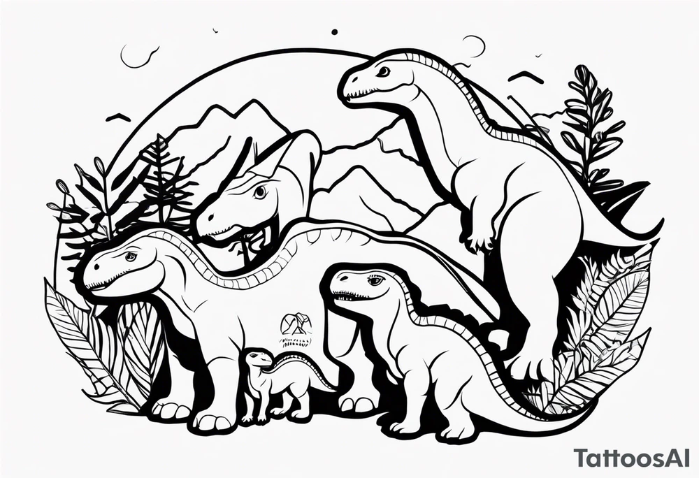 dinosaur family tattoo idea