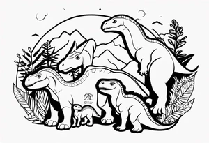 dinosaur family tattoo idea