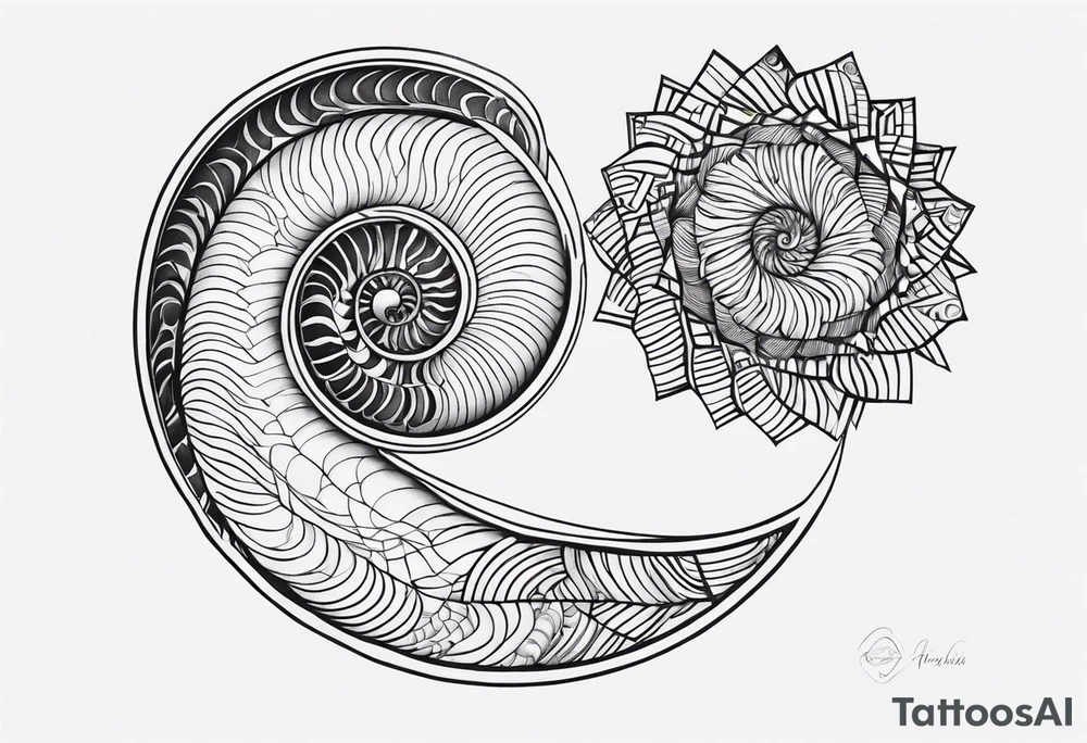 geometric nautilus tattoo simple tattoo idea