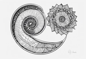 geometric nautilus tattoo simple tattoo idea