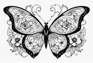 Butterflies and flowers tattoo idea