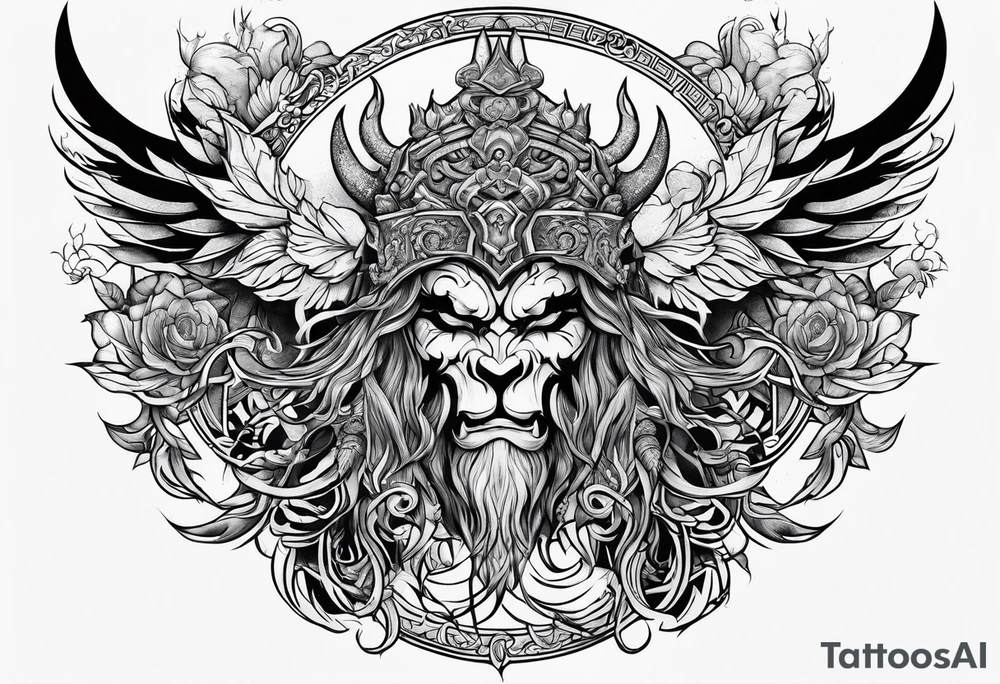 war and love of pagan gods tattoo idea