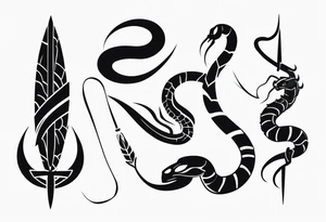 snake spider scorpion blade tattoo idea