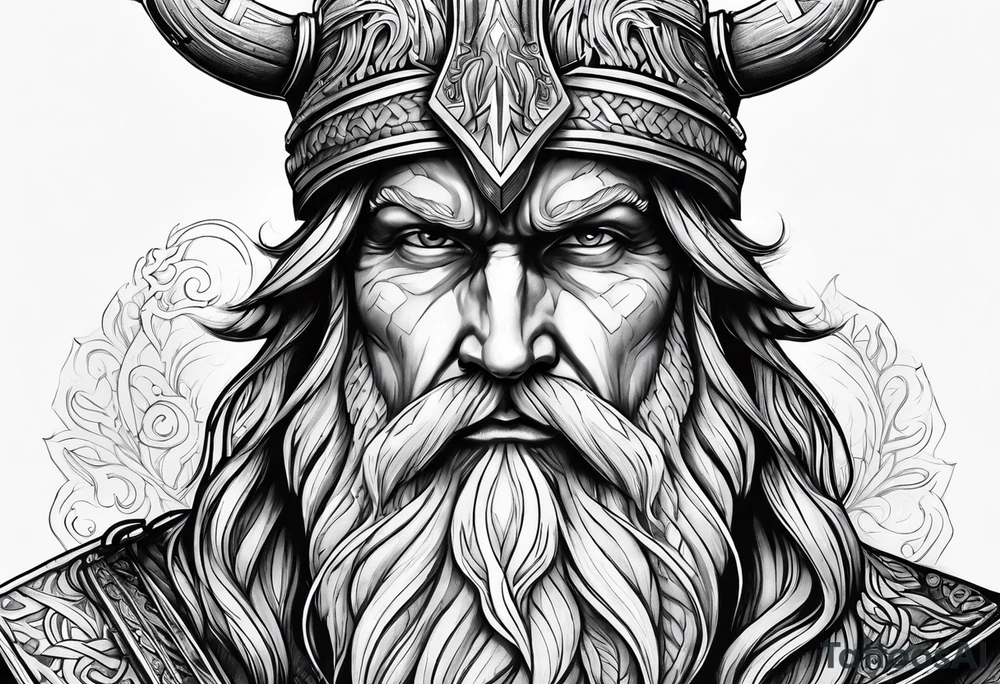 odin face no helmet tattoo idea