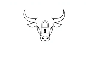 Bull symbol with lock symbol tattoo idea