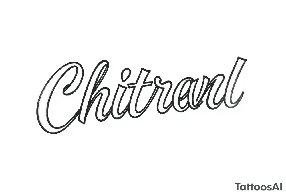 Chicano new school cursive style that says Latrell tattoo idea