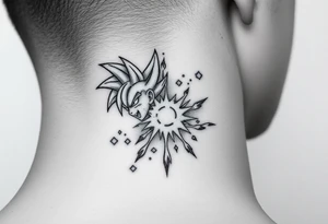 legendary dragonball z scene with energy aura and power effects tattoo idea