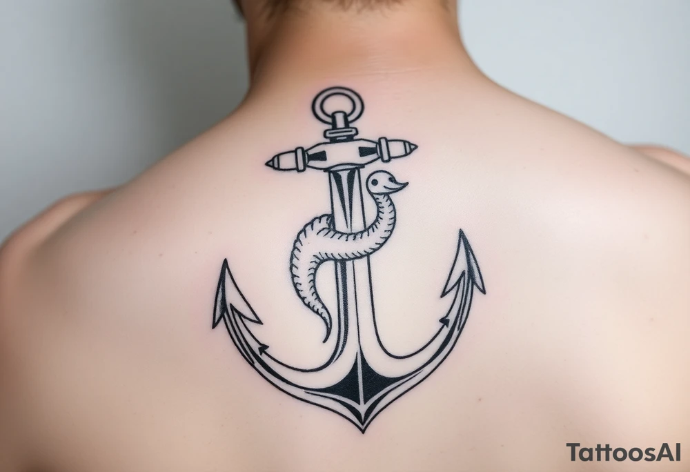 I want an anchor with a weasel intertwined with the anchor tattoo idea