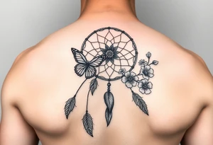 Dreamcatcher with butterfly's and Cherry blossom tattoo idea