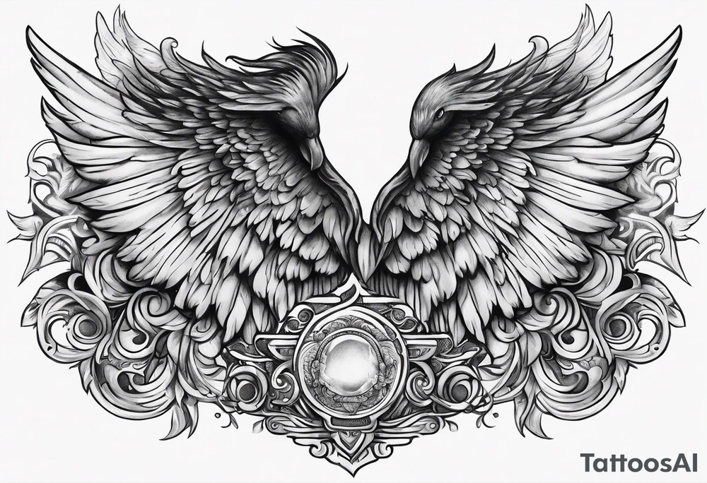 The word Glenn with angel Wings at the side tattoo idea