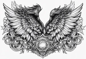 The word Glenn with angel Wings at the side tattoo idea
