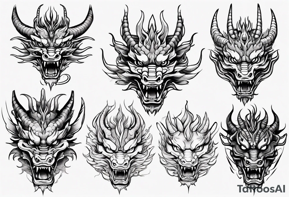 asian dragon head tattoo idea