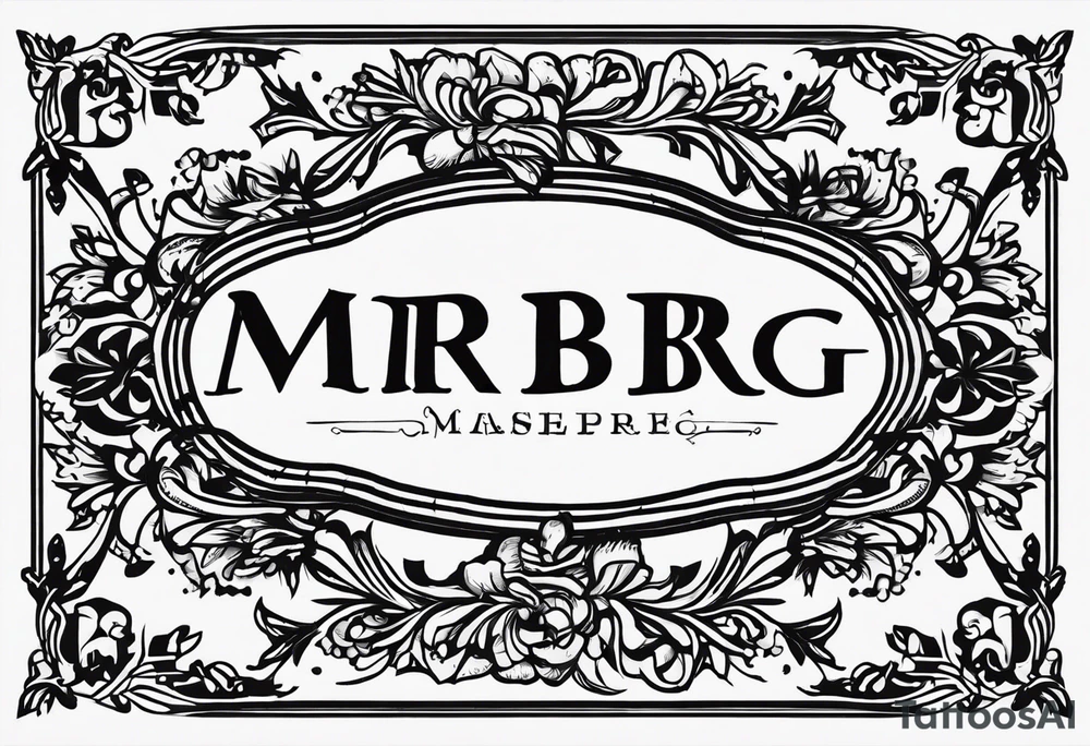 letters: "MRBG" underlined, equally separated
simple, clear, plain, unadorned, no background tattoo idea