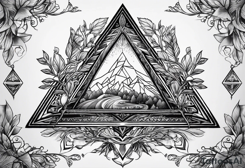 yggdrasil
3 line triangles behind tattoo idea