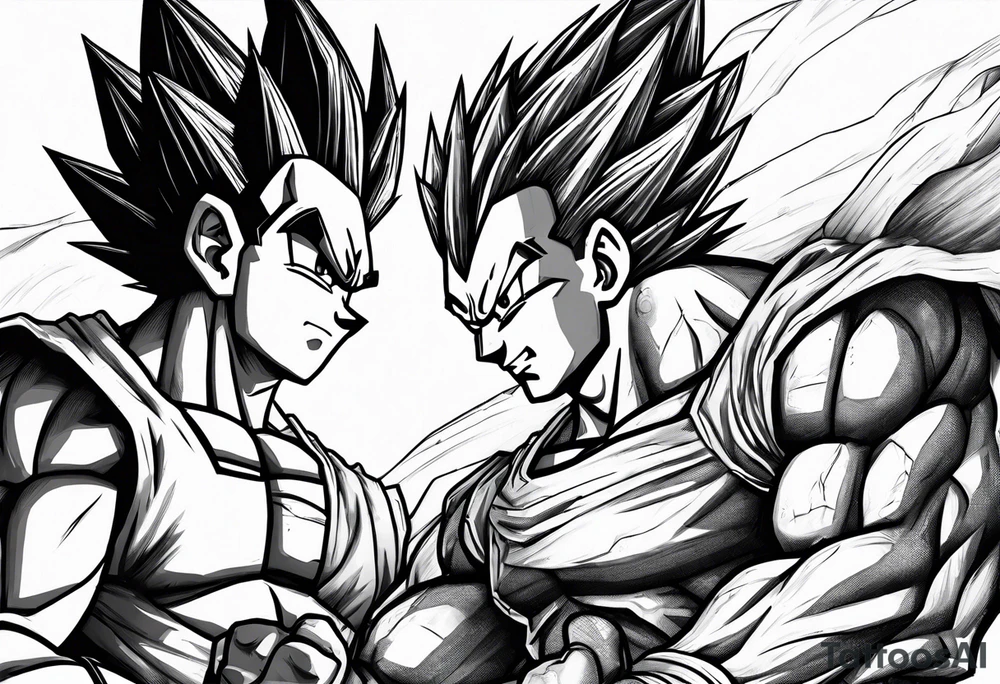 Goku and vegeta fighting to the death tattoo idea