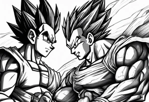 Goku and vegeta fighting to the death tattoo idea