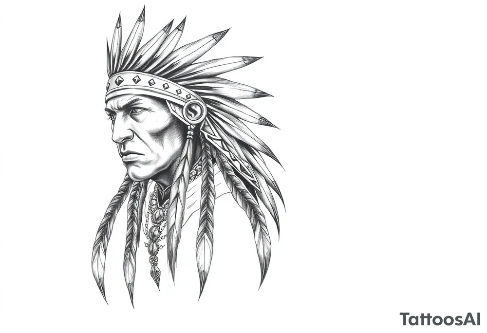 Lone Native American warrior tattoo idea