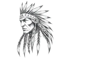 Lone Native American warrior tattoo idea