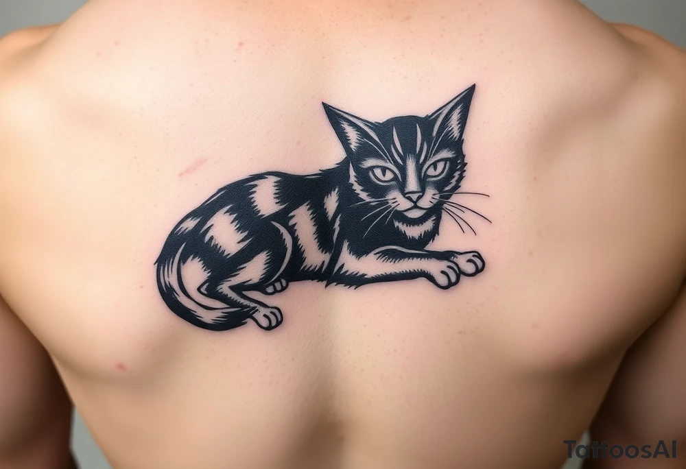 black cat tattoo idea
