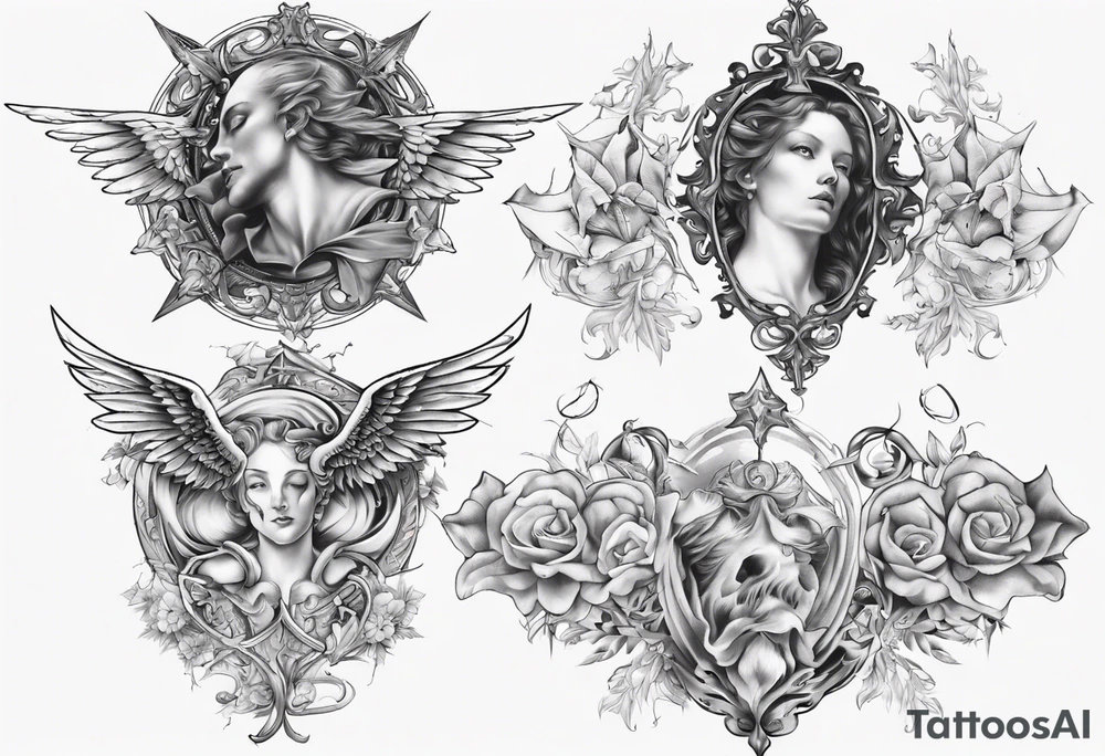 Renaissance angles sleeve tattoo idea