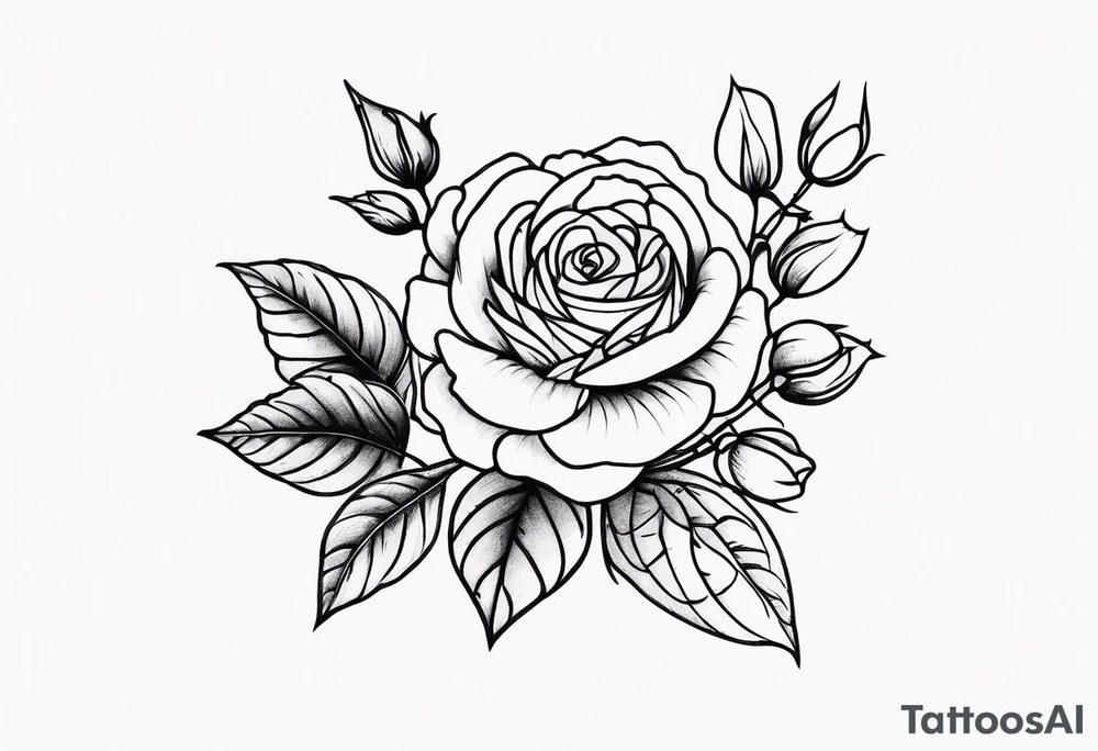 tiny roses tattoo idea