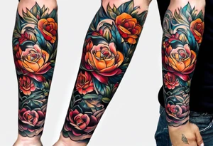 Forearm sleeve spirituality tattoo idea