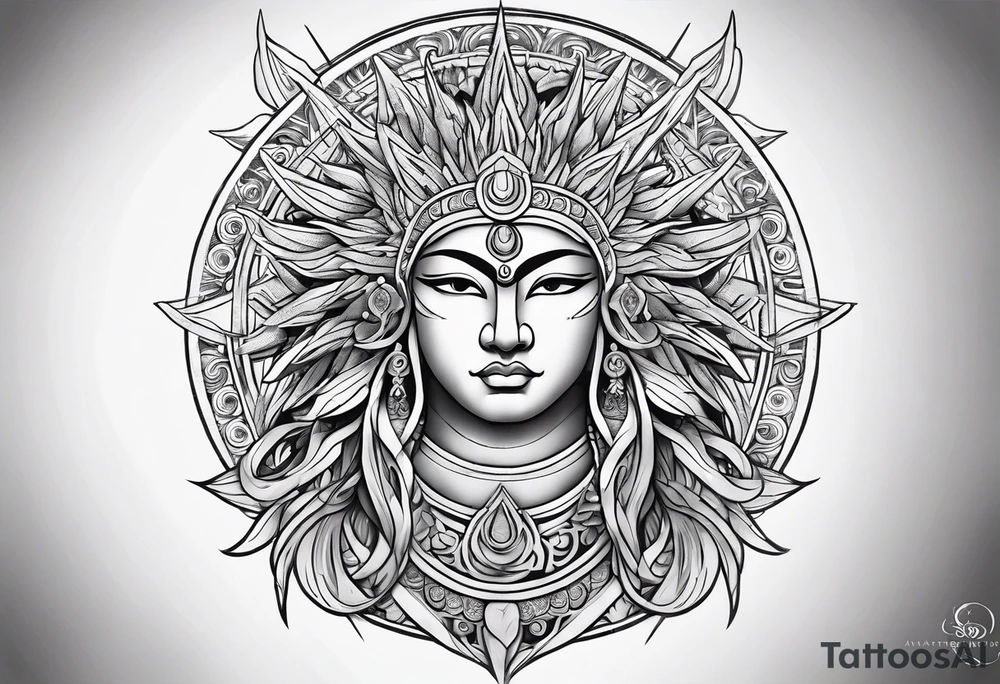 Sun god Amartarasu tattoo idea