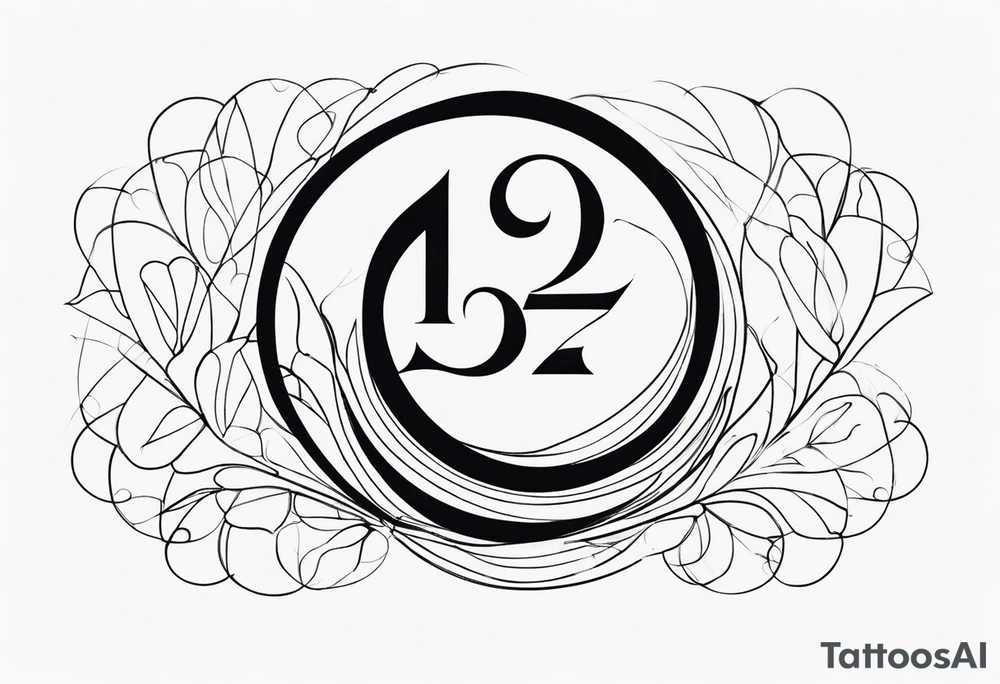 ⅓ fraction with simple flourishes or design elements around the numbers tattoo idea