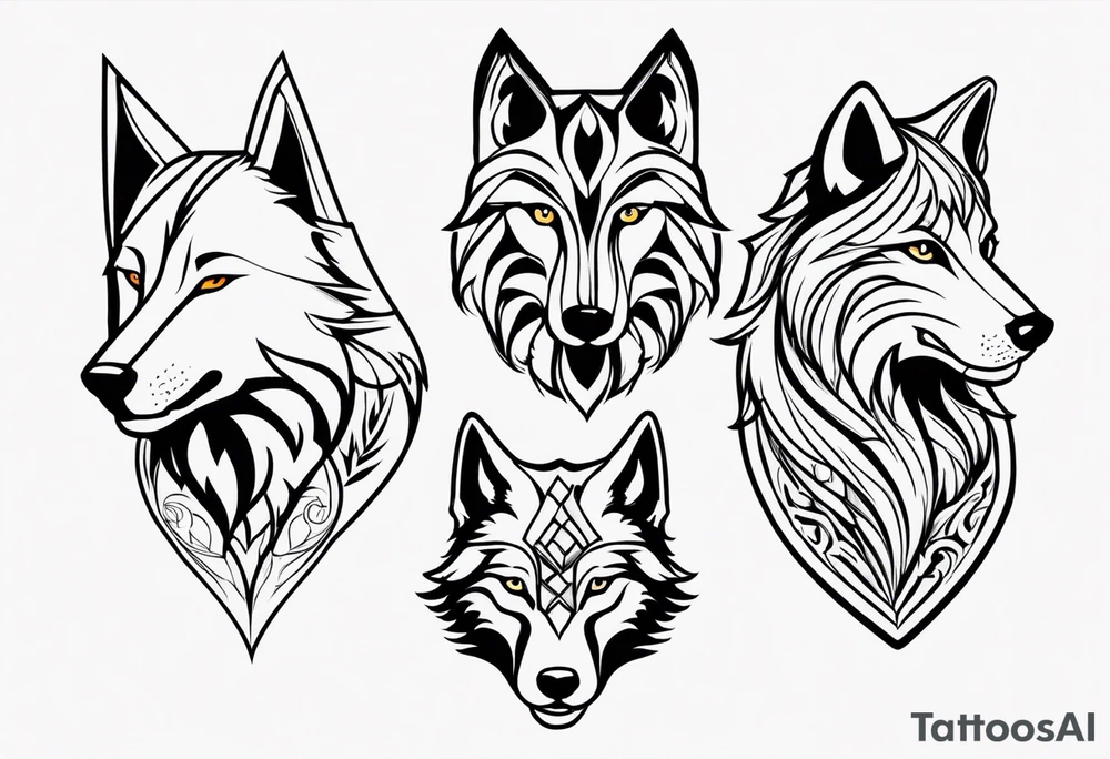 6 wolfs tattoo idea