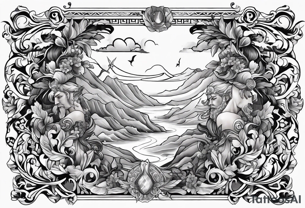 Backout tattoo of greek gods tattoo idea