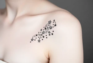 Cascade of stars swirl tattoo idea