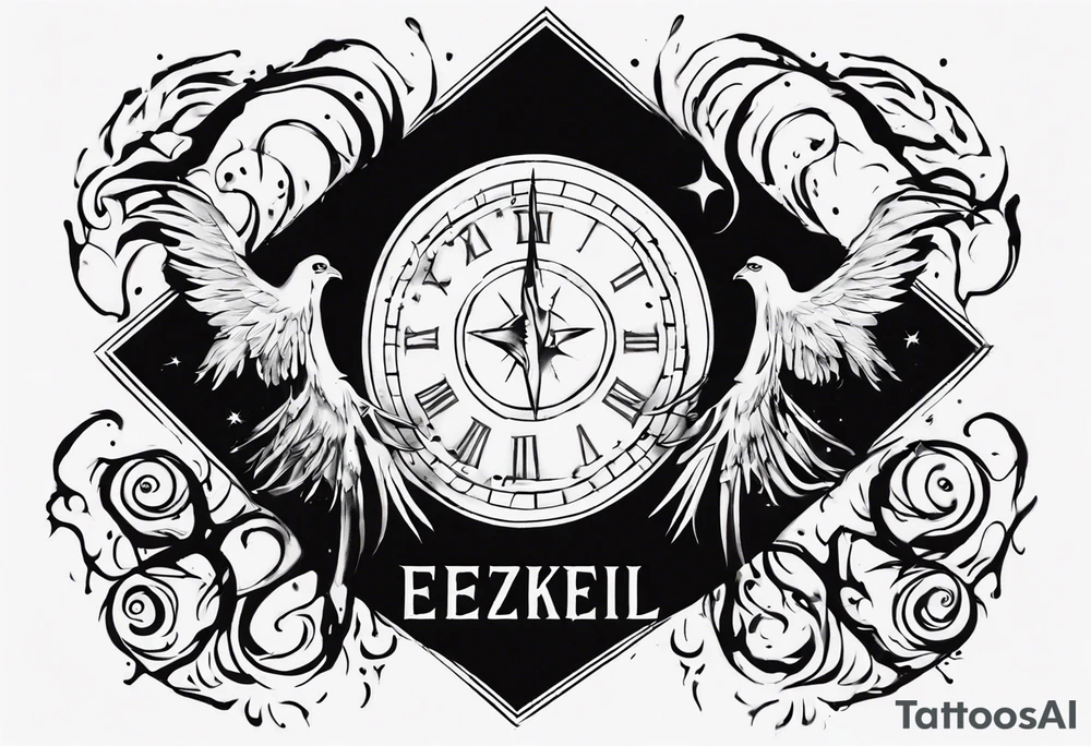 Ezekiel’s date of birth 08/19/20 tattoo idea