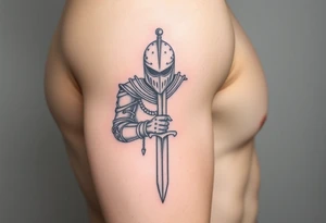 Knight with sword tattoo idea
