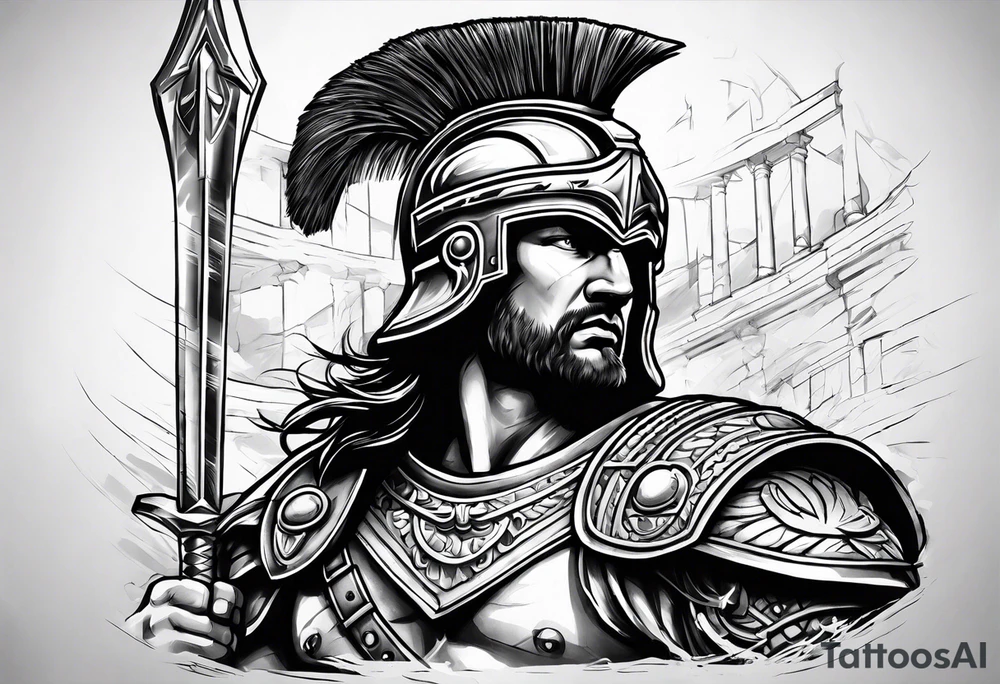 roman warrior theme tattoo design for bicep tattoo idea