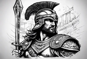 roman warrior theme tattoo design for bicep tattoo idea