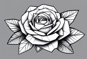 rosa origami con spine intorno tattoo idea