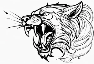 shadow beast with mouth open and smoke coming out tattoo idea