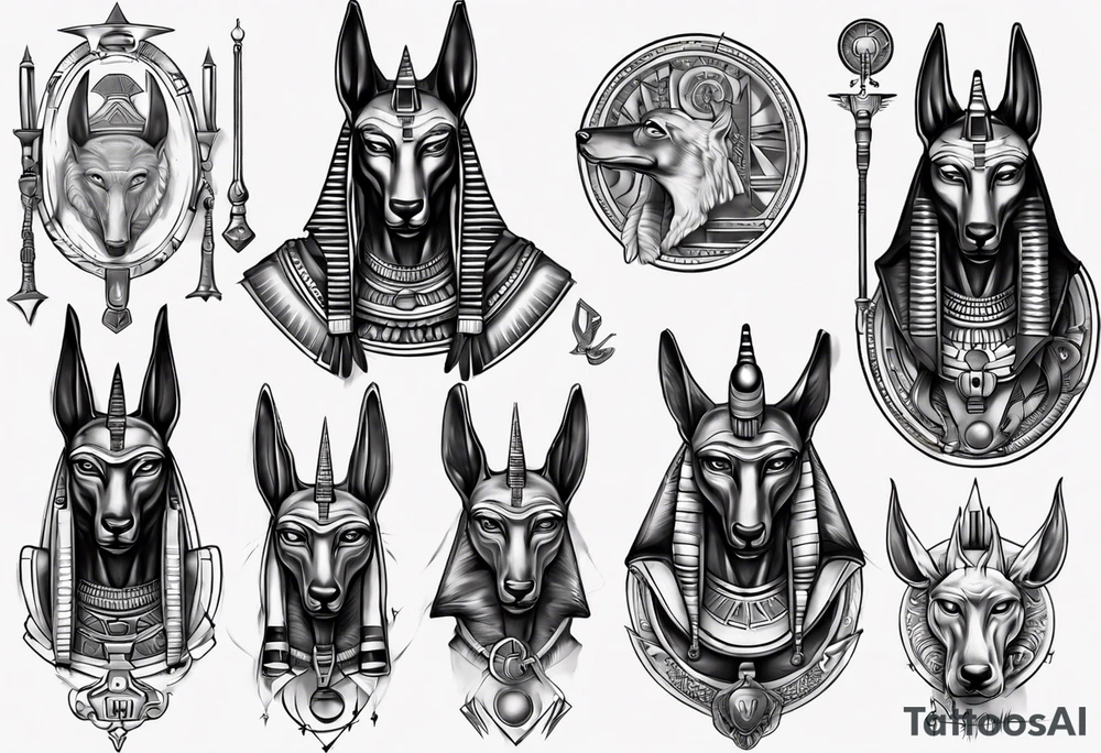 anubis, horus tattoo idea