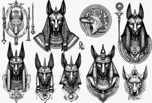 anubis, horus tattoo idea