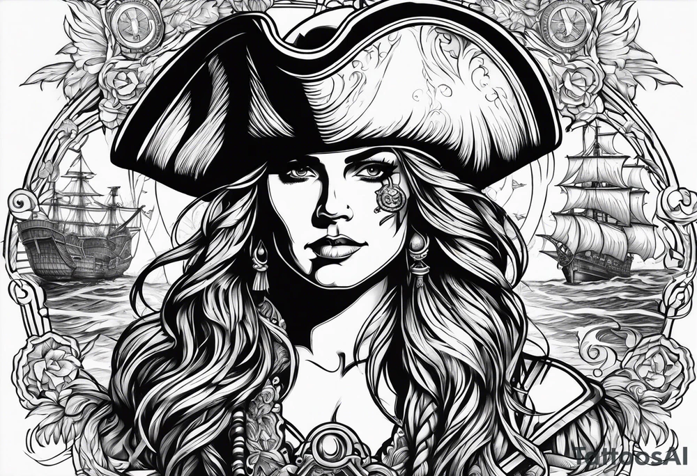 pirate background tattoo idea